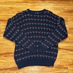 Navy Blue Patterned Women's Sweater
